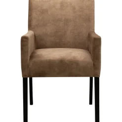 Pronto Wonen Eetkamerstoel met armleuning Avanza velvet ecru