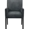 Discount Pronto Wonen Eetkamerstoel met armleuning Avanza microleder donkergrijs