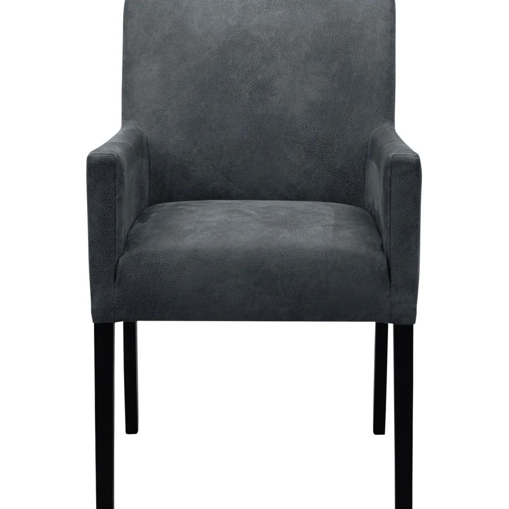 Discount Pronto Wonen Eetkamerstoel met armleuning Avanza microleder donkergrijs