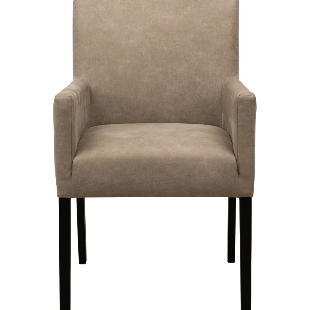 Hot Pronto Wonen Eetkamerstoel met armleuning Avanza microleder grijs
