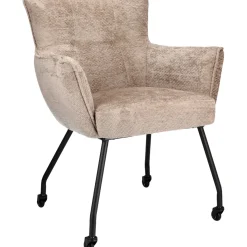 Pronto Wonen Eetkamerstoel Novile beige met wiel