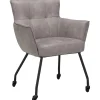 New Pronto Wonen Eetkamerstoel Novile microleder beige met wiel