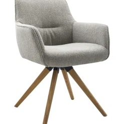 New Pronto Wonen Eetkamerstoel Turelli draaibaar bouclé grijs