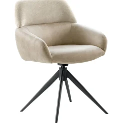 Pronto Wonen Eetkamerstoel Veda draaibaar microvezel beige