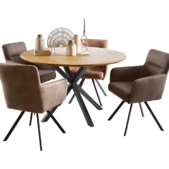 Best Pronto Wonen Eettafel Aska teak 130 cm rond naturel brushed