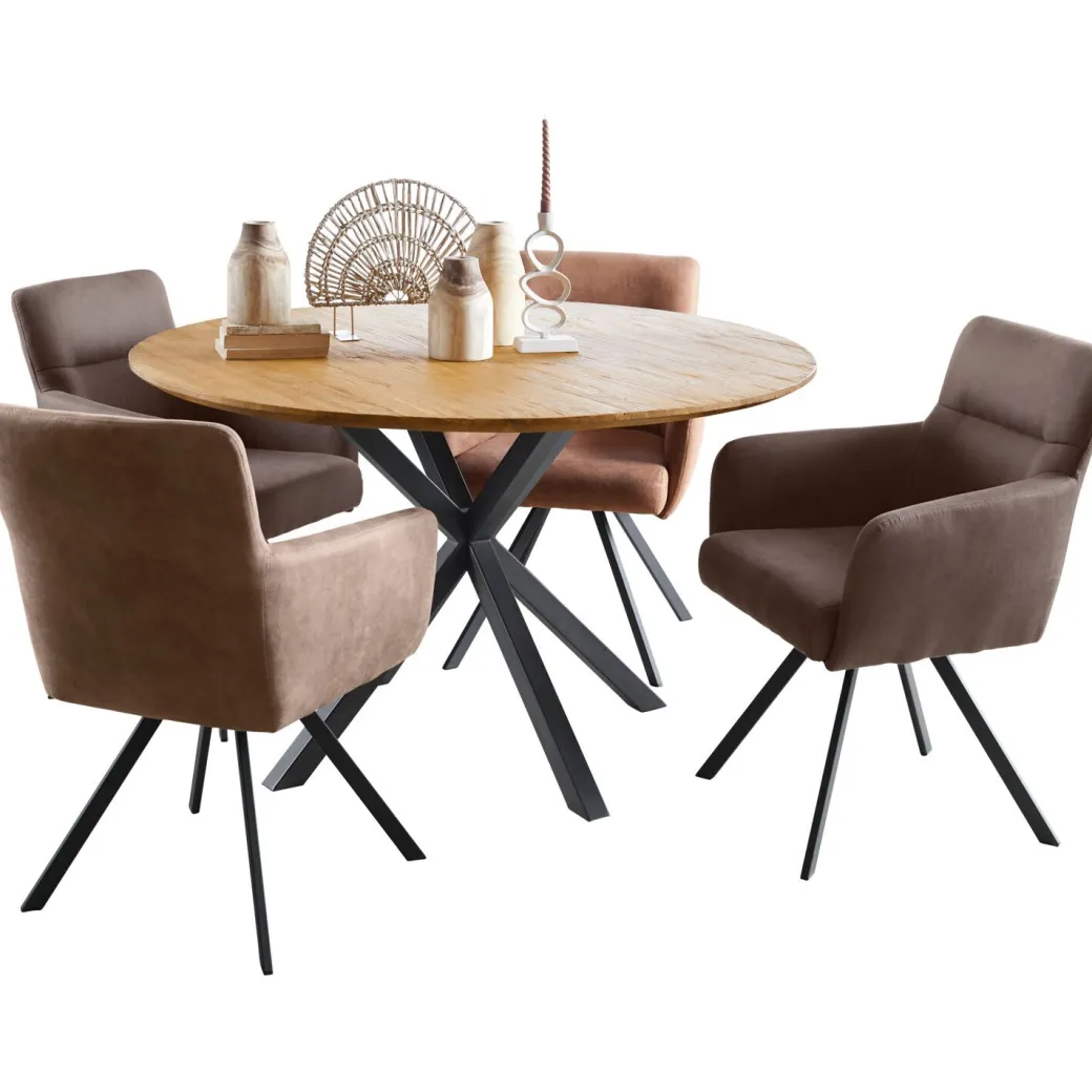 Best Pronto Wonen Eettafel Aska teak 130 cm rond naturel brushed