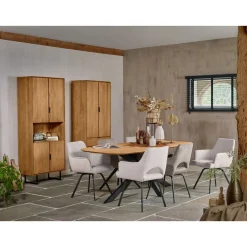 Clearance Pronto Wonen Eettafel Aska teak 260x110 cm Deens ovaal naturel brushed