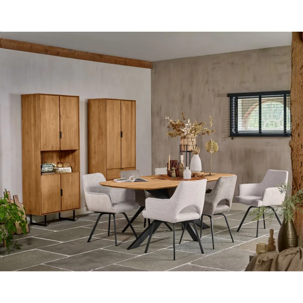 Clearance Pronto Wonen Eettafel Aska teak 260x110 cm Deens ovaal naturel brushed