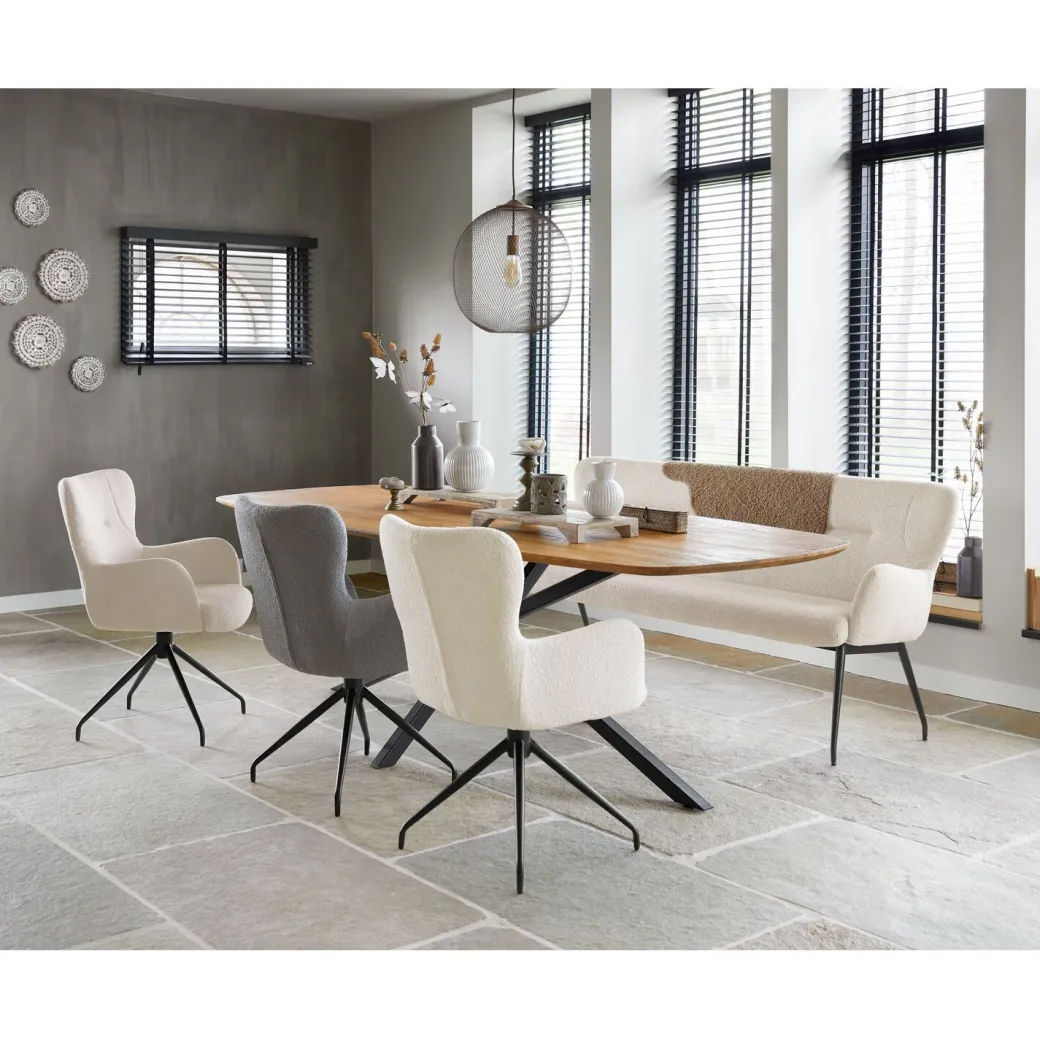 Clearance Pronto Wonen Eettafel Aska teak 260x110 cm Deens ovaal naturel brushed