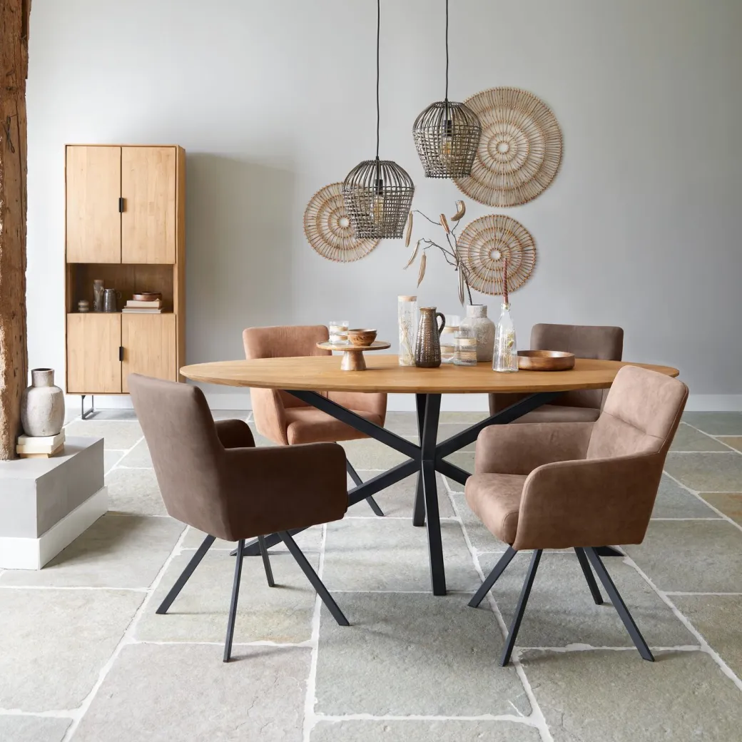 Discount Pronto Wonen Eettafel Aska teak 240x120 cm ovaal naturel brushed