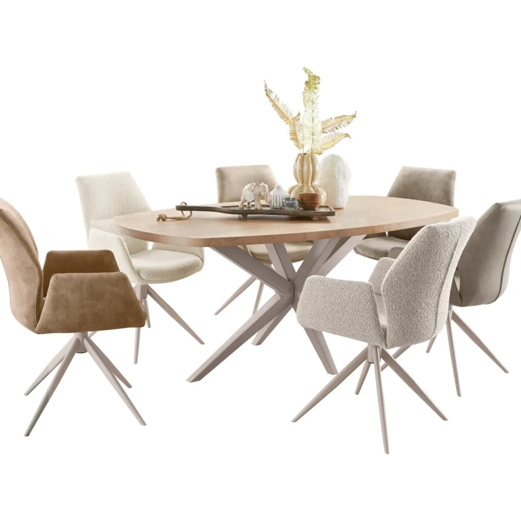 Best Pronto Wonen Eettafel Mascaro 160x92 cm Deens ovaal misty oak