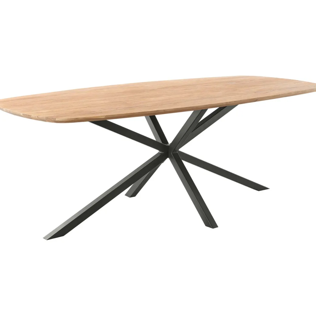 New Pronto Wonen Eettafel Romaro teakhout 220x100 cm Deens ovaal mix rough