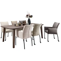 Clearance Pronto Wonen Eettafel Tavolo eikenhout 220x100 cm rechthoekig donkerbruin