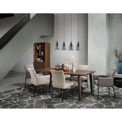 Clearance Pronto Wonen Eettafel Tavolo eikenhout 220x100 cm rechthoekig donkerbruin