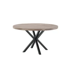 Hot Pronto Wonen Eettafel Tavolo eikenhout 130 cm rond lichtgrijs