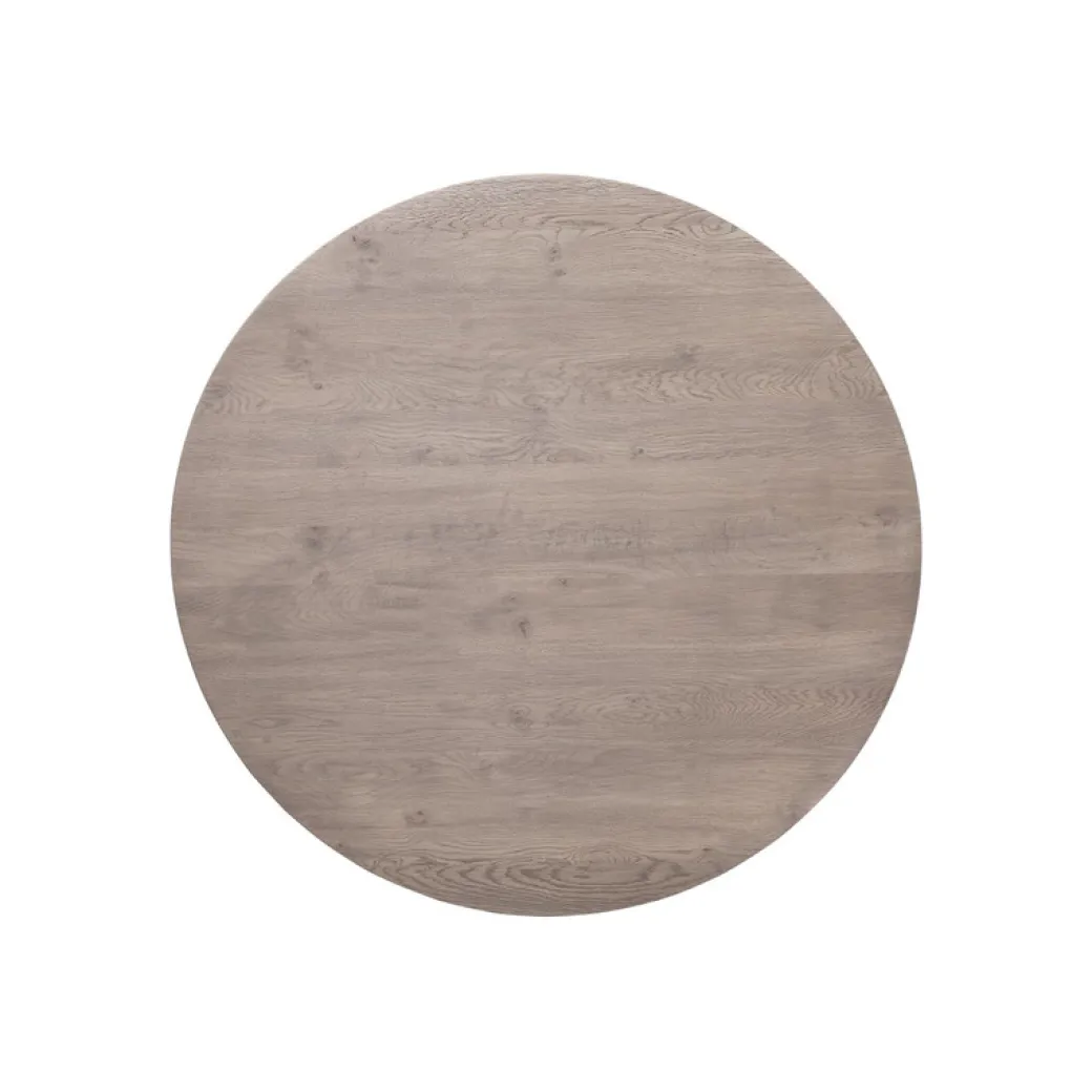 Hot Pronto Wonen Eettafel Tavolo eikenhout 130 cm rond lichtgrijs