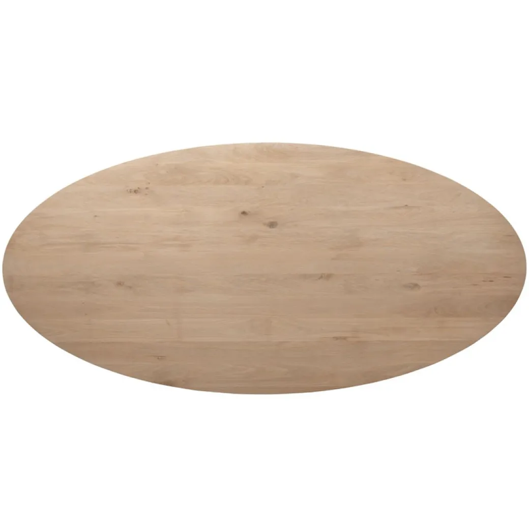 Outlet Pronto Wonen Eettafel Tavolo eikenhout 260x125 cm ovaal naturel grijs