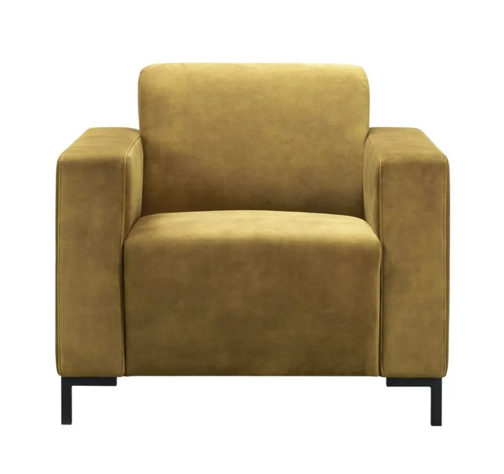 Online Pronto Wonen Fauteuil Alpa pocketveren/HR-schuim zitting gold