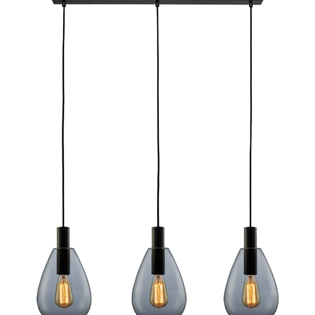 Sale Pronto Wonen Hanglamp Felinio smoke glas 3-lichts