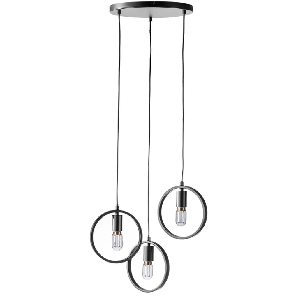 Pronto Wonen Hanglamp Girare zwart metaal 3-lichts