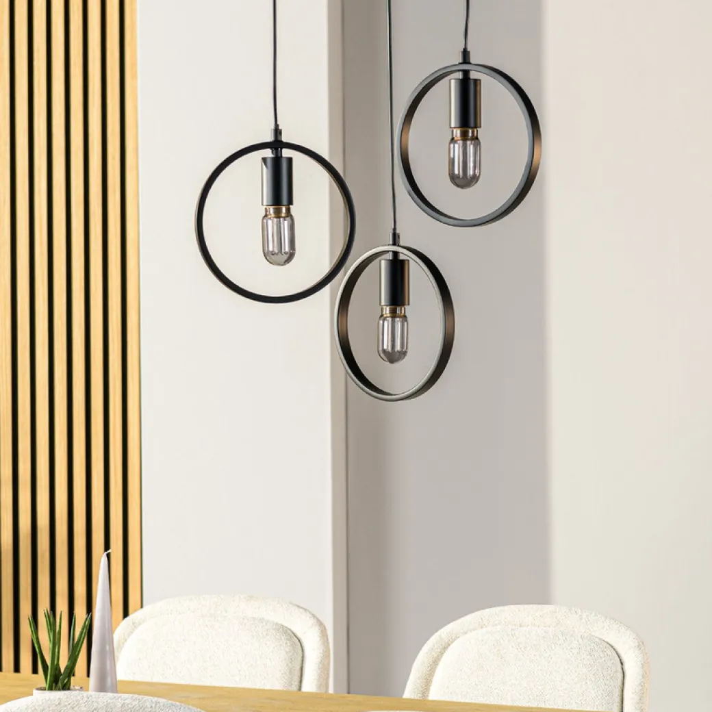 Pronto Wonen Hanglamp Girare zwart metaal 3-lichts