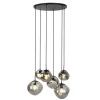 Sale Pronto Wonen Hanglamp Macato zwart smoke glas 6-lichts
