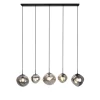 Best Pronto Wonen Hanglamp Macato zwart smoke glas 5-lichts