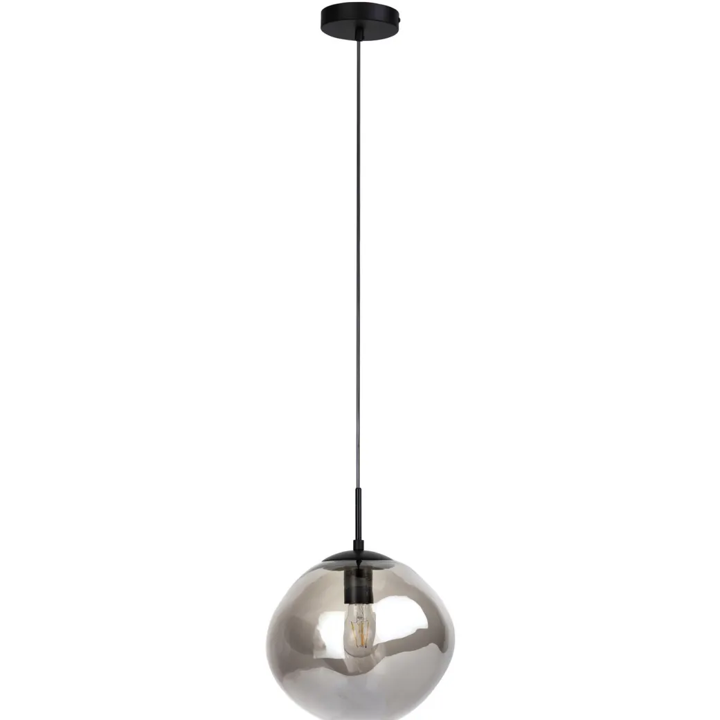 Best Pronto Wonen Hanglamp Macato zwart smoke glas 1-lichts