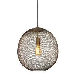 New Pronto Wonen Hanglamp Maroggia bruin rond 40cm koper 1-lichts