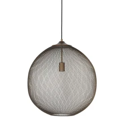 Online Pronto Wonen Hanglamp Maroggia bruin rond 50cm koper 1-lichts