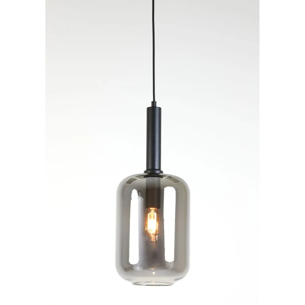 Pronto Wonen Hanglamp Peglio glas smoke zwart 1-lichts
