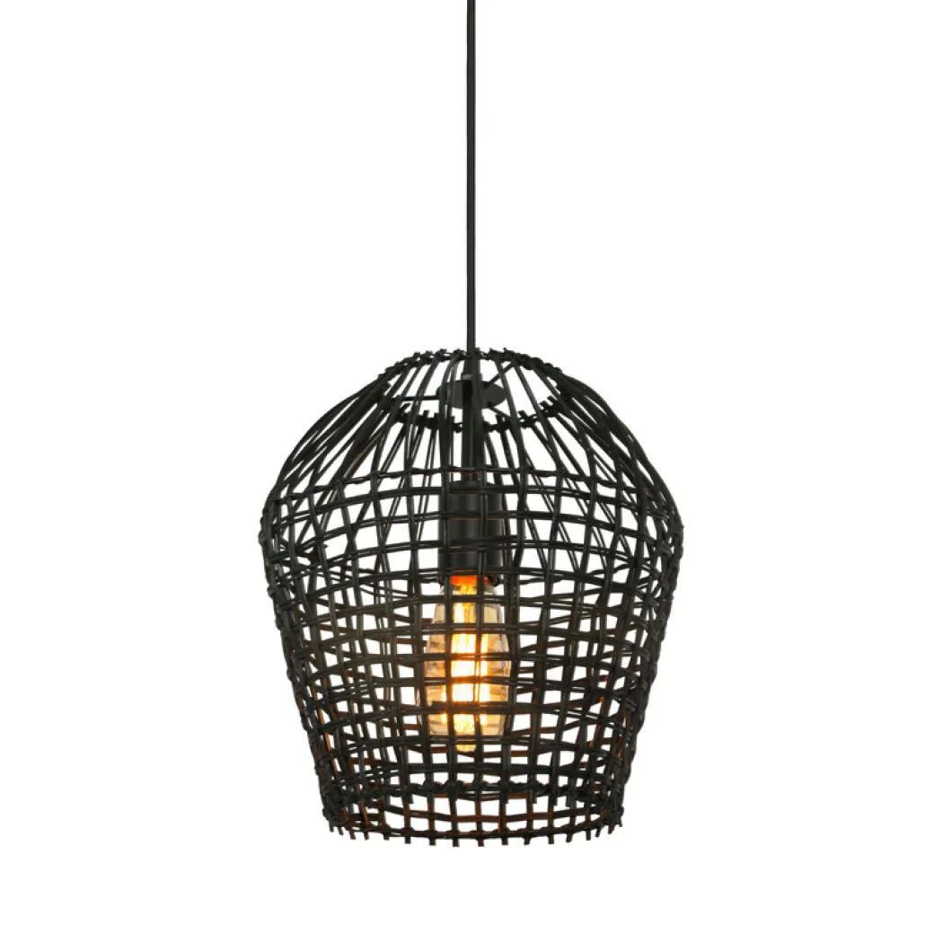 New Pronto Wonen Hanglamp Scarperio rond 28 cm rotan zwart