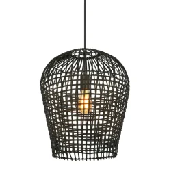 Hot Pronto Wonen Hanglamp Scarperio rond 40 cm rotan zwart