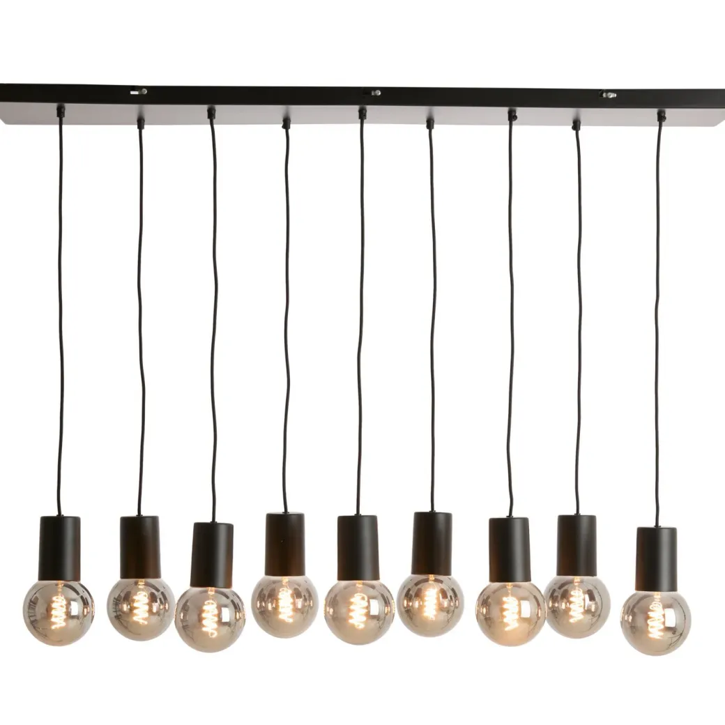 Pronto Wonen Hanglamp Trecate mat zwart 9-lichts