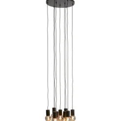 Online Pronto Wonen Hanglamp Trecate mat zwart 9-lichts rond