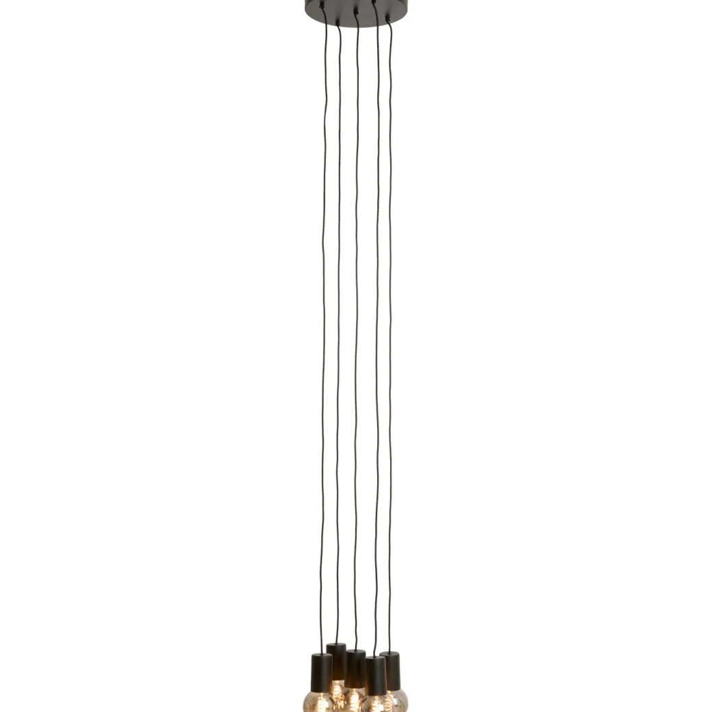 Hot Pronto Wonen Hanglamp Trecate mat zwart 5-lichts rond