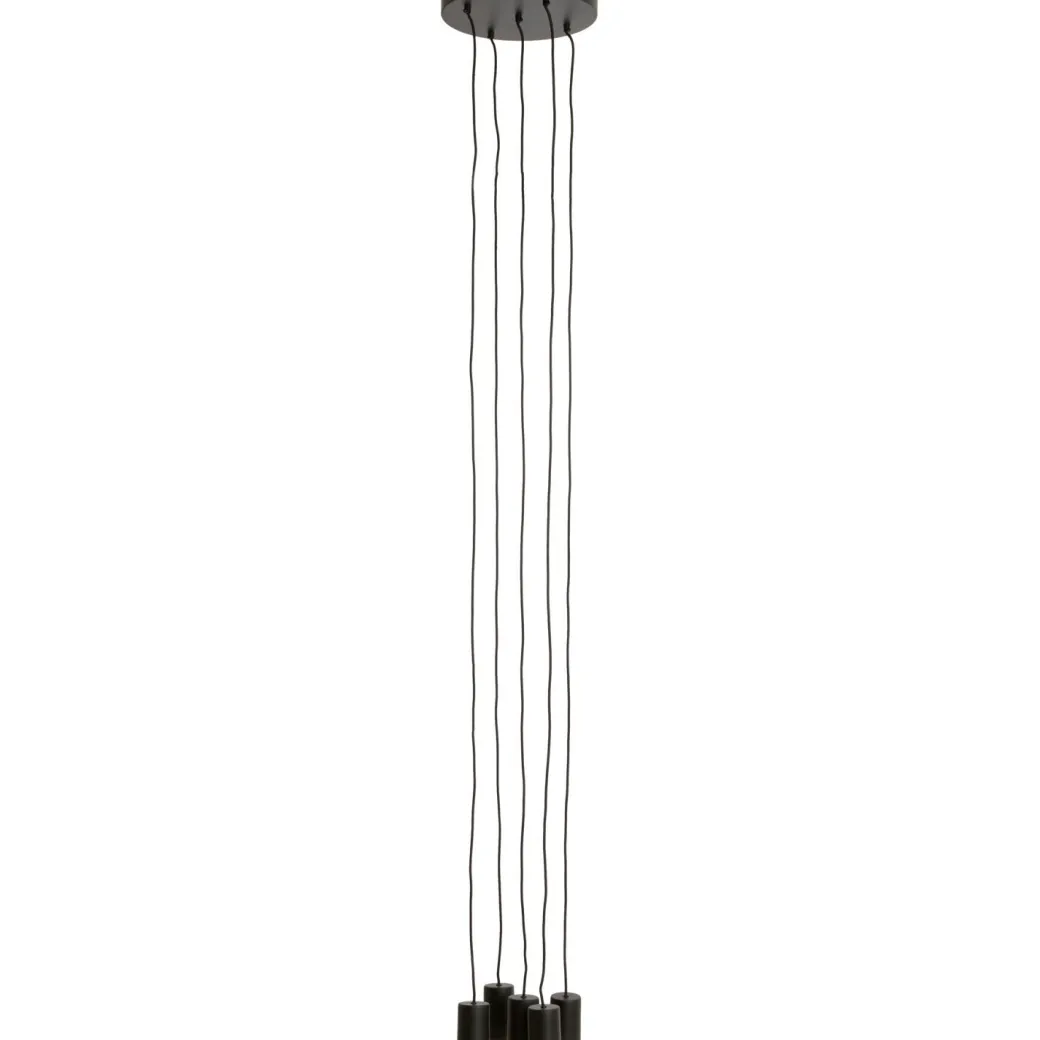 Hot Pronto Wonen Hanglamp Trecate mat zwart 5-lichts rond