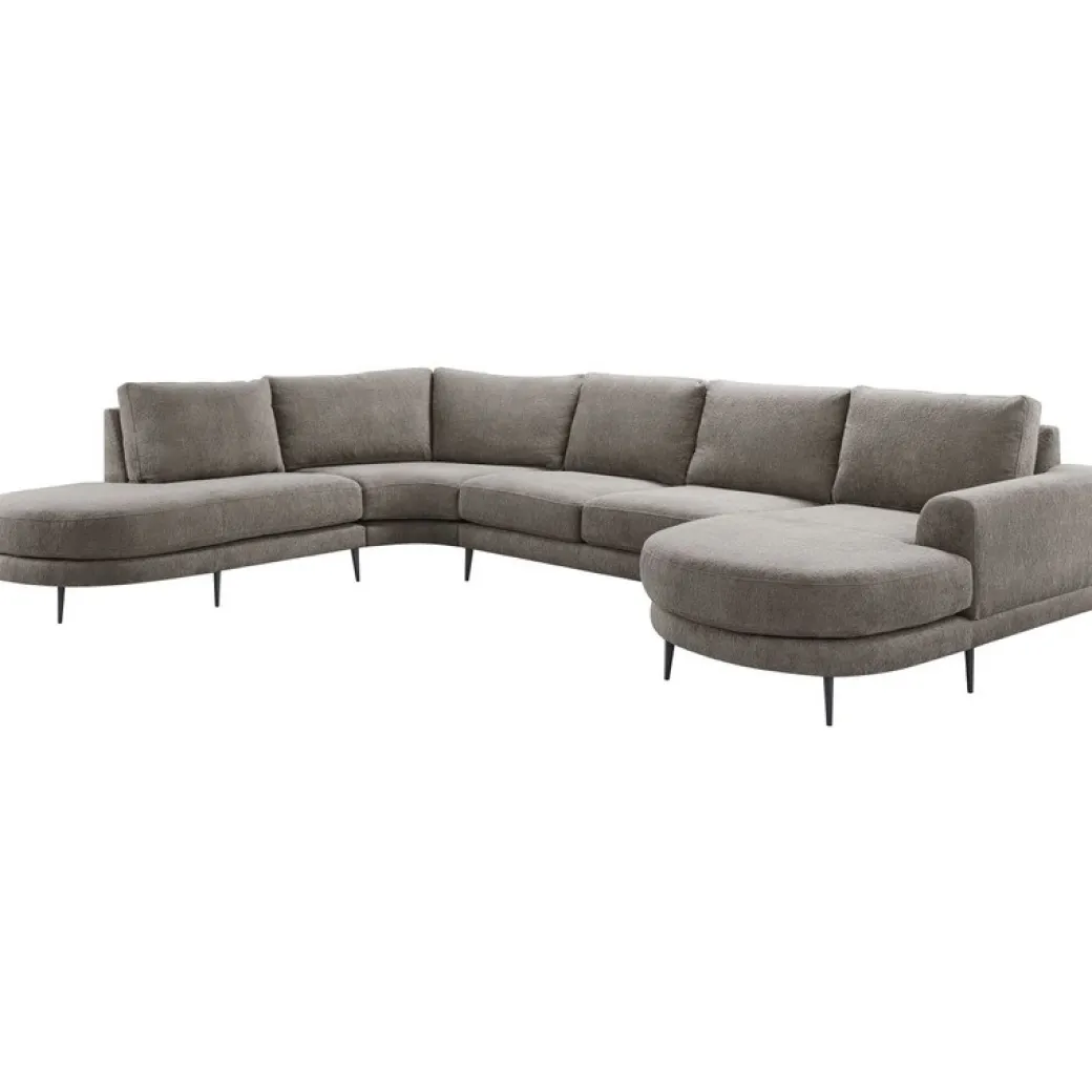 Outlet Pronto Wonen Hoekbank Aziri pocket visco zitting excellent rug taupe