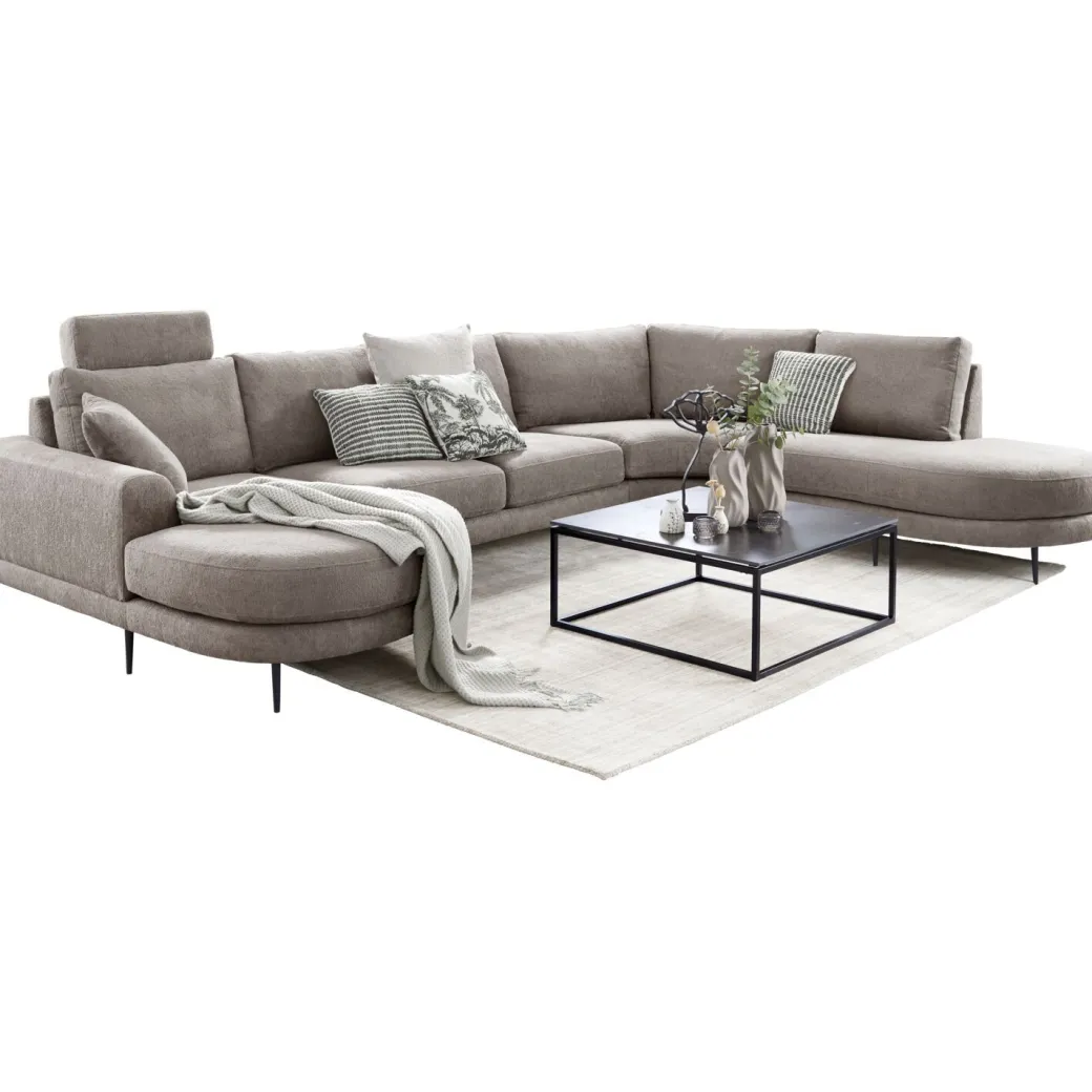 Outlet Pronto Wonen Hoekbank Aziri pocket visco zitting taupe