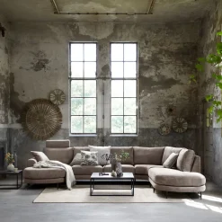 Outlet Pronto Wonen Hoekbank Aziri pocket visco zitting taupe