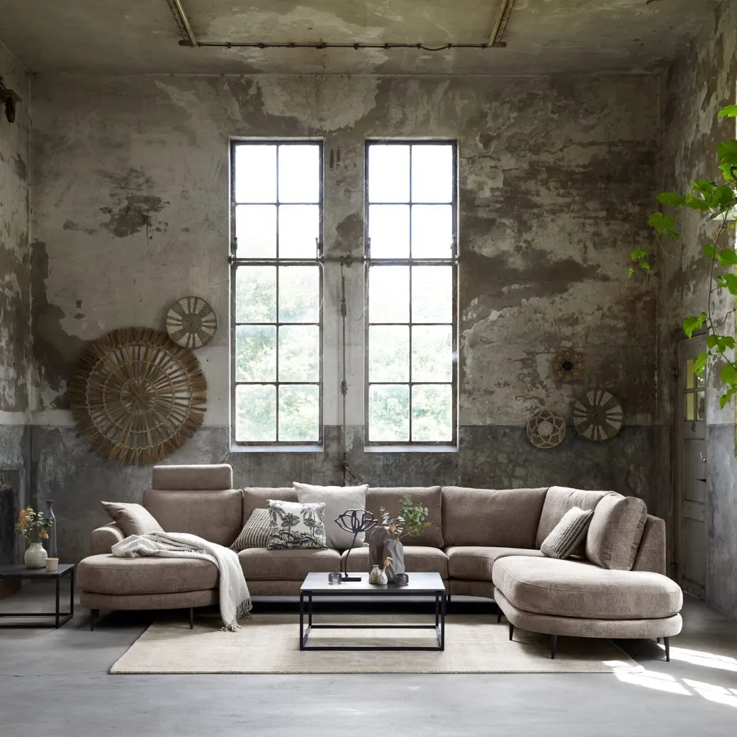 Outlet Pronto Wonen Hoekbank Aziri pocket visco zitting taupe