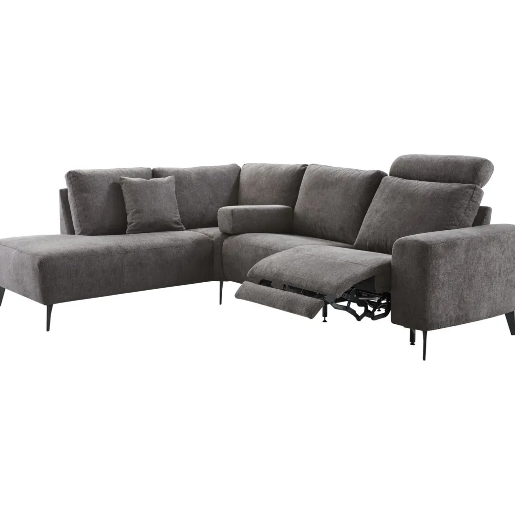 Online Pronto Wonen Hoekbank links Davanti pocket HR koudschuim donkergrijs