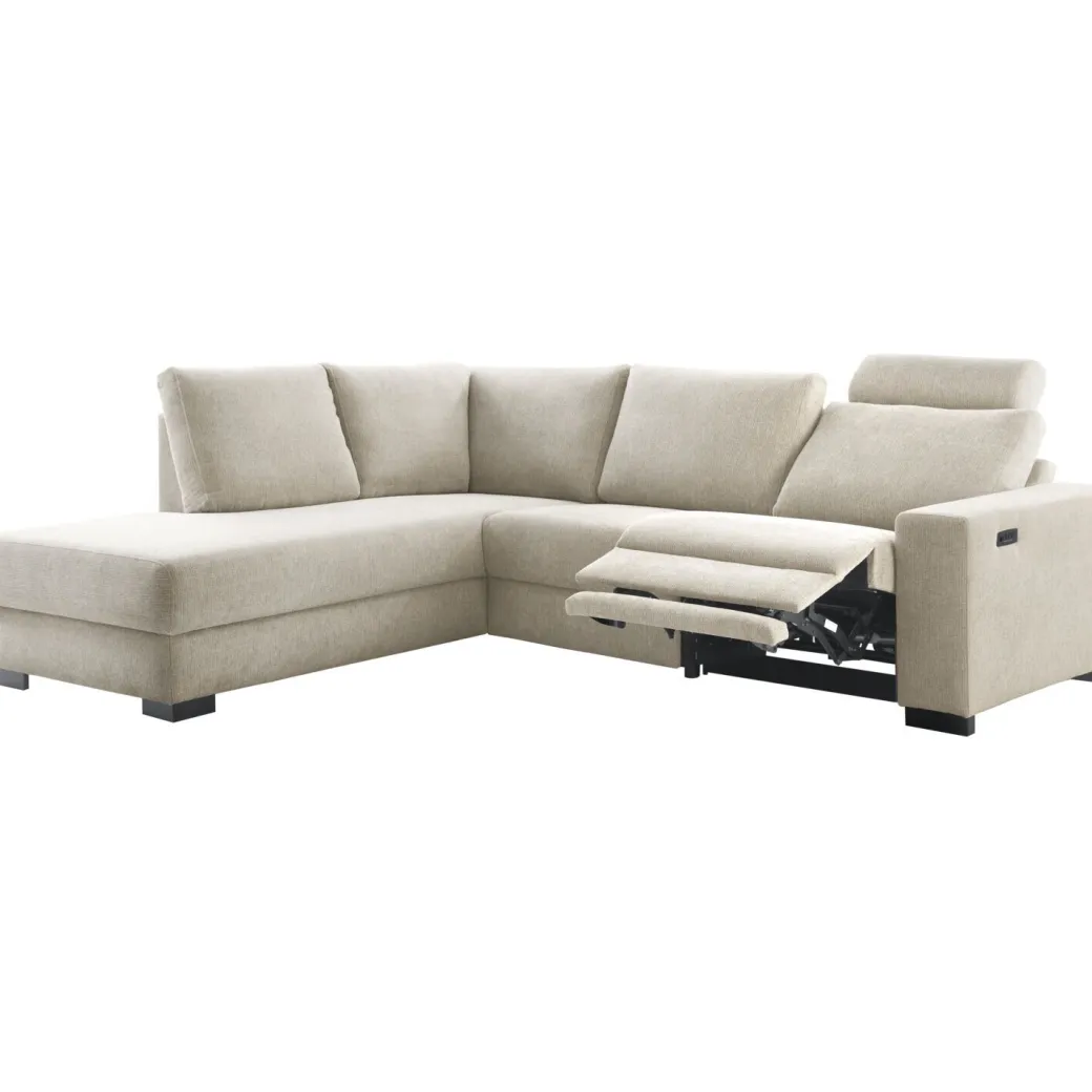 Discount Pronto Wonen Hoekbank links Florance HR koudschuim zandbeige relaxfunctie