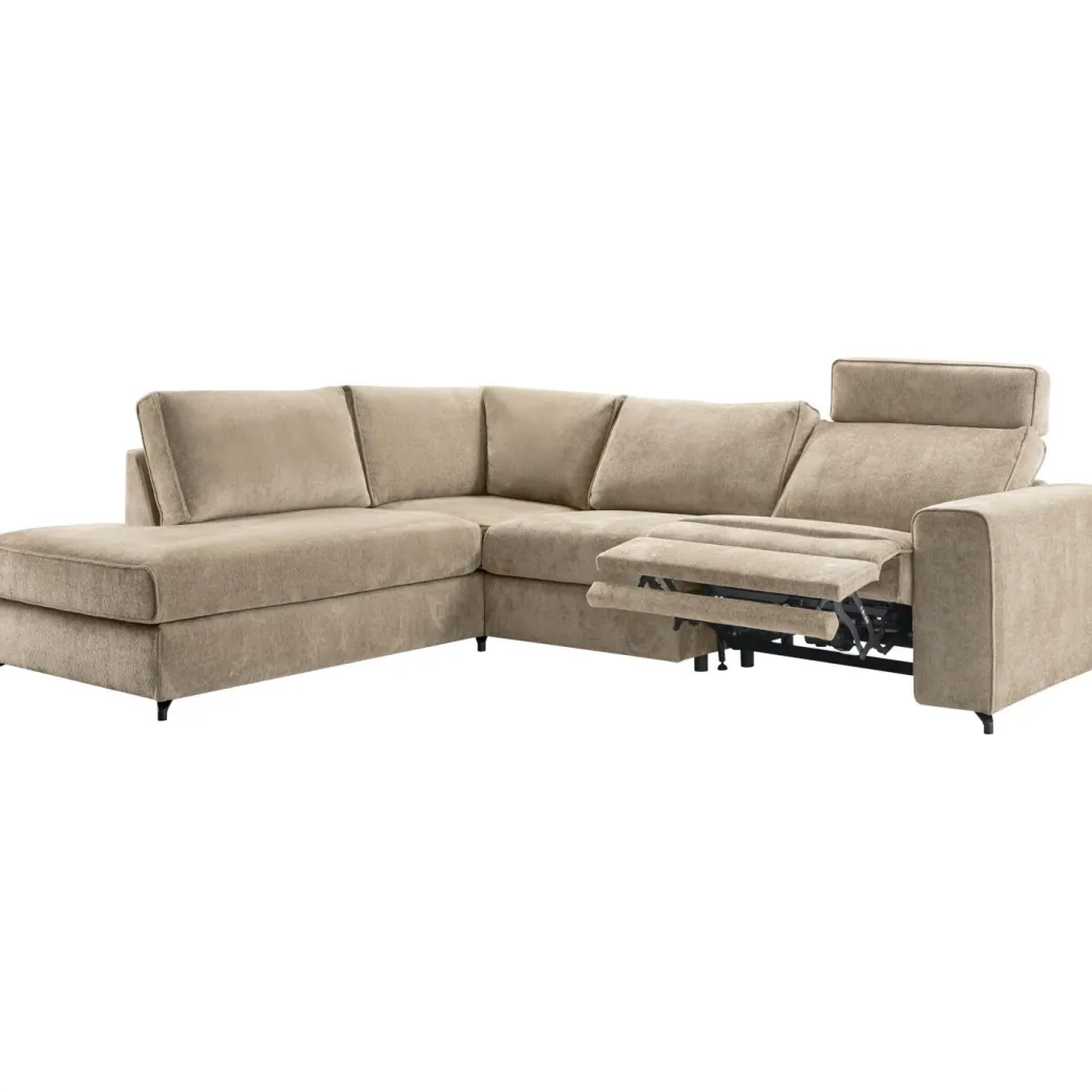 Best Pronto Wonen Hoekbank links Licato taupe relaxfunctie excellent comfort