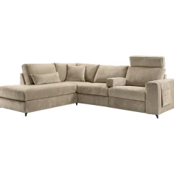 Best Pronto Wonen Hoekbank links Licato taupe relaxfunctie excellent comfort