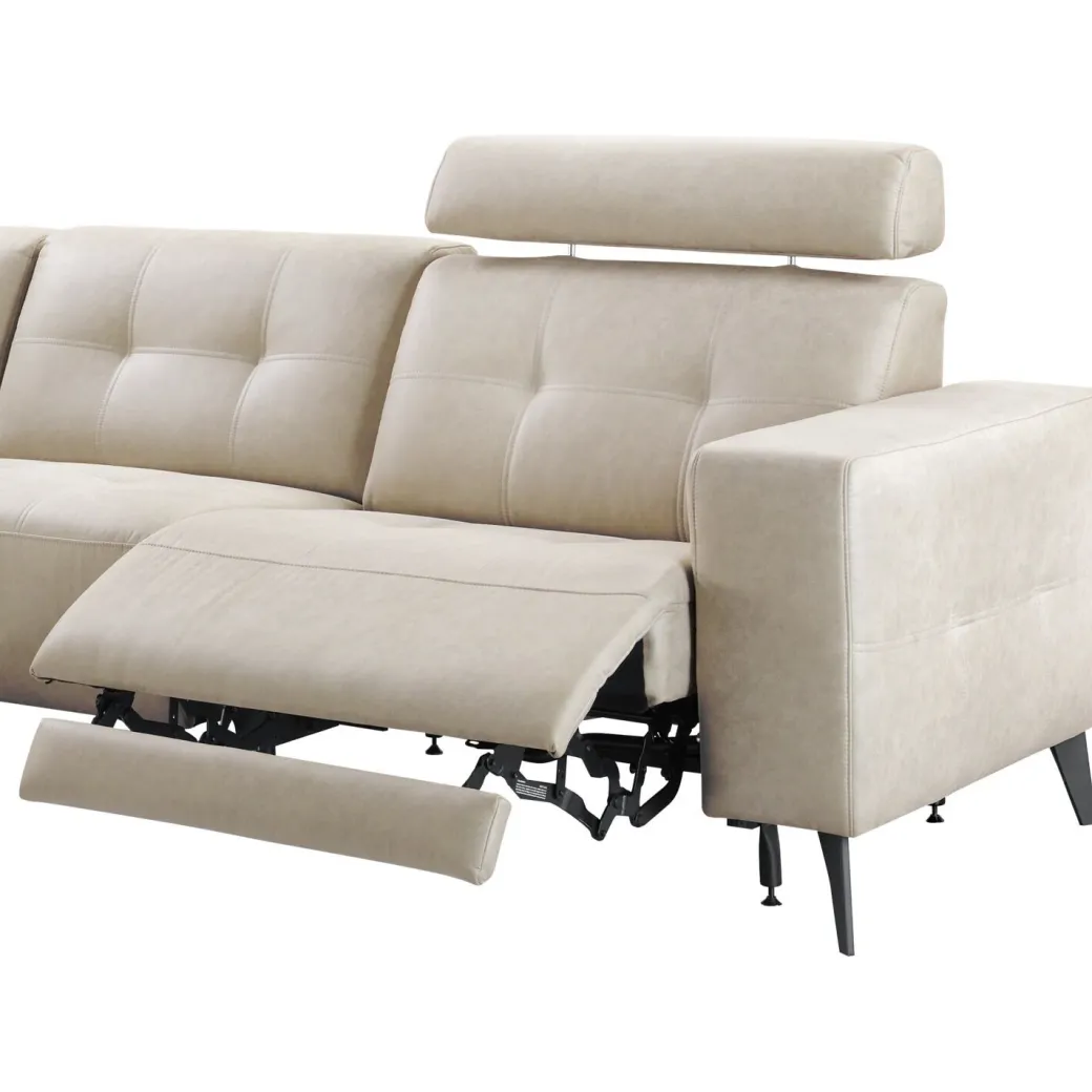 Pronto Wonen Hoekbank links Piorino pocketvering lichtgrijs relaxfunctie