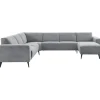 Pronto Wonen Hoekbank links Puento gerecycled polyether HR-zitting grijs