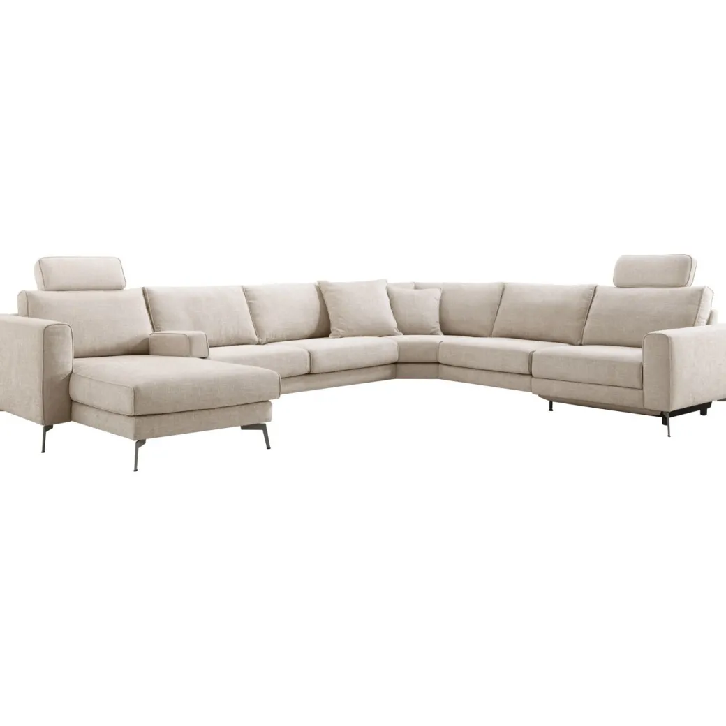 Clearance Pronto Wonen Hoekbank Linoza naturel relaxfunctie rechts premium comfort