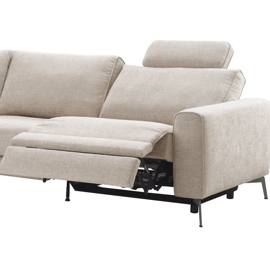 Clearance Pronto Wonen Hoekbank Linoza naturel relaxfunctie rechts premium comfort