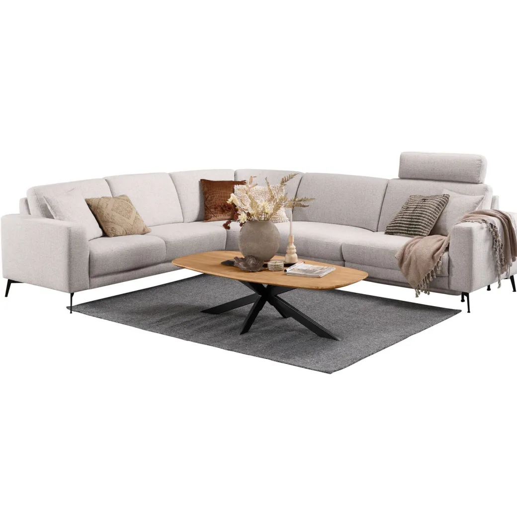 Discount Pronto Wonen Hoekbank Moscato bonell HR-schuim zitting lichtgrijs